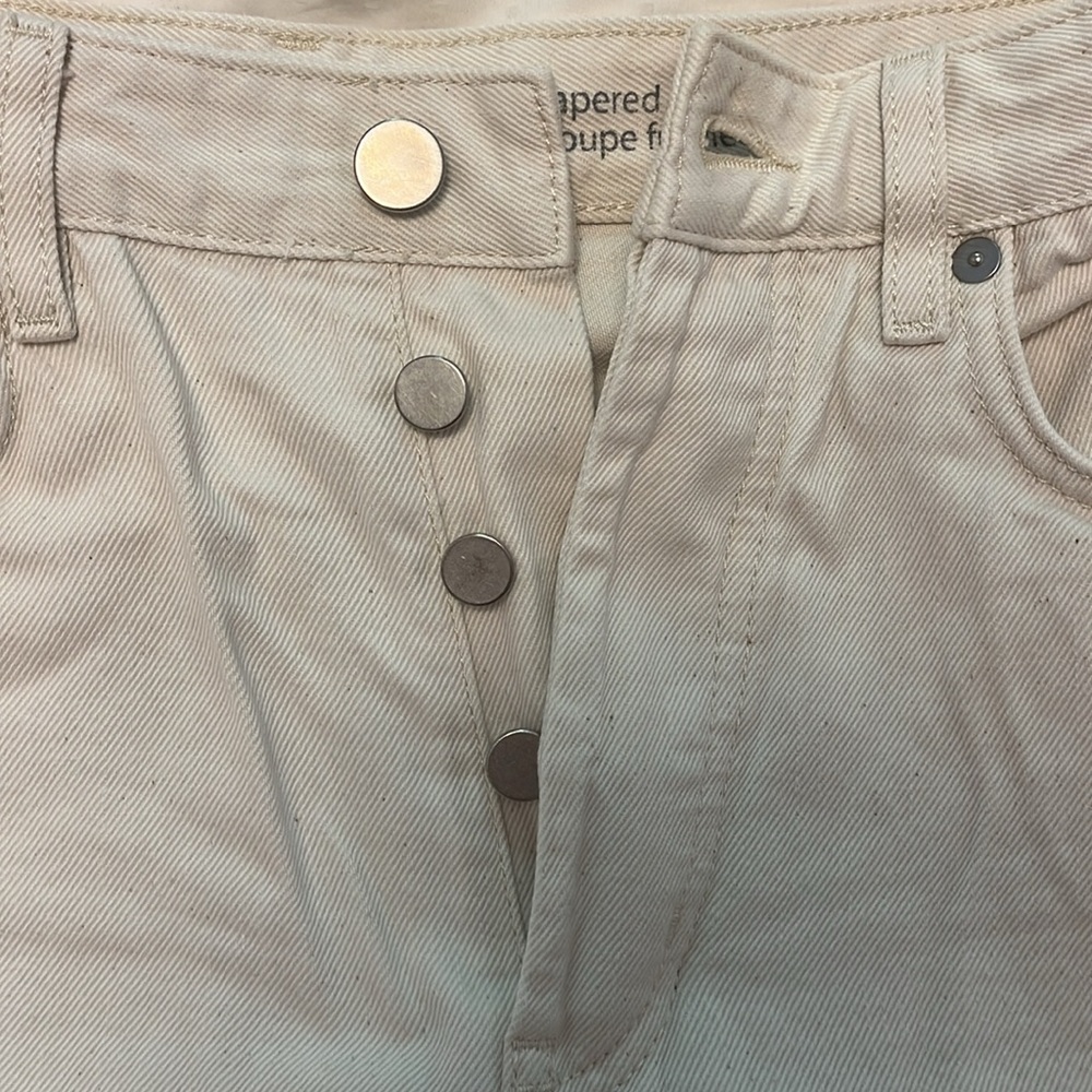 COS Tapered High Rise Jeans in Cream - Picture 4 of 7